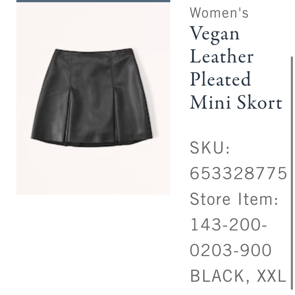 Abercrombie & Fitch Pleated Mini Skort size XXL